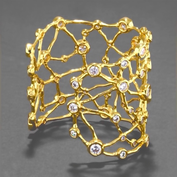 Alexis Bittar Asterales Gold Celestial Wide Cuff Bracelet - Picture 5 of 12